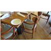 Image 8 : Natural Koa Wood Table w/Rounded Base (25" x 25") w/4 Chairs