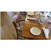 Image 9 : Natural Koa Wood Table w/Rounded Base (25" x 25") w/4 Chairs