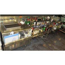 Silver King Chest Freezer, National Bar Systems Multi-Tiered Bottle Stands