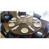 Image 2 : Round Granite Table w/Round Metal Base (49" Dia.) w/6 Chairs
