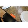 Image 3 : Square Granite Table w/Round Metal Base (35" x 35"), 4 Chairs