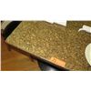 Image 2 : Square Granite Table w/Round Metal Base (29" x 29"), 2 Chairs