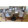 Image 1 : Round Granite Table w/Round Metal Base (34" Dia.), 2 Chairs