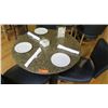 Image 2 : Round Granite Table w/Round Metal Base (34" Dia.), 3 Chairs