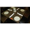 Image 2 : Square Granite Table w/Round Metal Base (35" x 35"), 4 Chairs