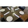 Image 2 : Square Granite Table w/Round Metal Base (35" x 35"), 4 Chairs