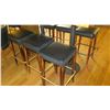 Image 2 : Wooden Bar Height Table (54"x 27") w/6 Padded Bar Stools