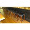 Image 1 : Qty 11 Padded Wooden Bar Height Stools