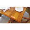 Image 2 : Natural Koa Wood Table w/Rounded Base (35" x 35") w/4 Chairs