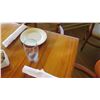 Image 3 : Natural Koa Wood Table w/Rounded Base (35" x 35") w/4 Chairs