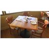 Image 1 : Natural Koa Wood Table w/Rounded Base (35" x 35") w/3 Chairs