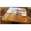 Image 2 : Natural Koa Wood Table w/Rounded Base (35" x 35") w/3 Chairs