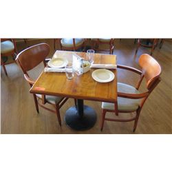 Natural Koa Wood Table w/Rounded Base (28" x 29") w/2 Chairs