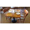 Image 1 : Natural Koa Wood Table w/Rounded Base (28" x 29") w/2 Chairs