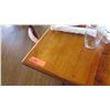 Image 2 : Natural Koa Wood Table w/Rounded Base (28" x 29") w/2 Chairs
