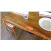 Image 2 : Natural Koa Wood Table w/Rounded Base (46" x 29") w/4 Chairs