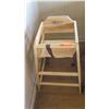 Image 1 : Wooden High Chair - Light Colored Wood