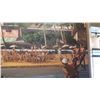 Image 7 : Large Acrylic Painting: Royal Hawaiian Hotel & Surfers, Waikiki  74" x 73", Signed