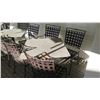 Image 2 : 4 Patio Tables, 16 Metal Patio Chairs (stone tables are in varying conditions)