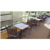Image 1 : 4 Patio Tables, 8 Metal Patio Chairs (stone tables are in varying conditions)