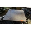 Image 2 : 2 Patio Tables, 8 Metal Patio Chairs (stone tables are in varying conditions)