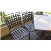 Image 2 : 1 Patio Table, 4 Metal Patio Chairs (stone tables are in varying conditions)