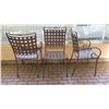 Image 3 : 1 Patio Table, 4 Metal Patio Chairs (stone tables are in varying conditions)