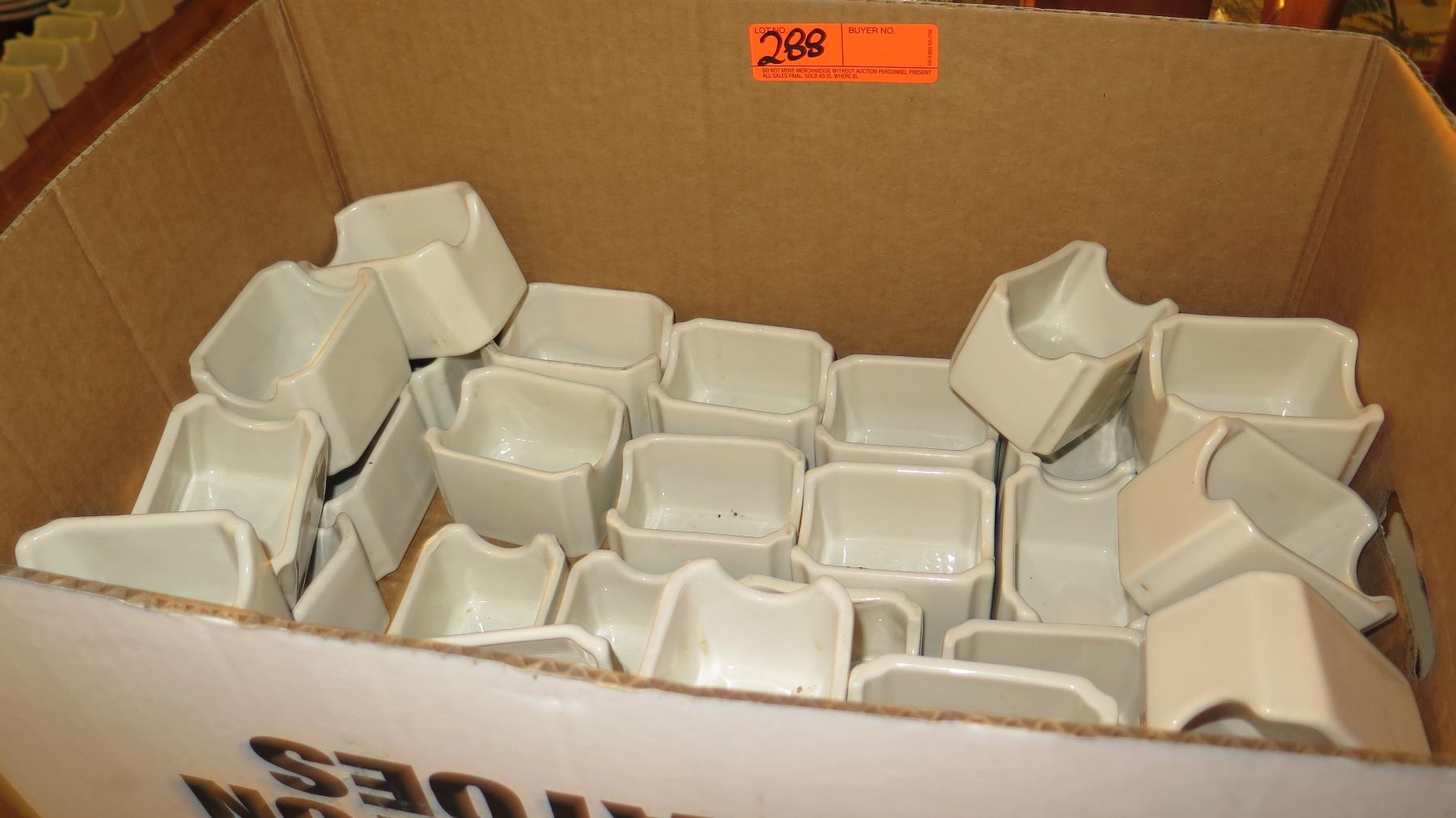 Large Lot of White Ceramic Condiment Holders