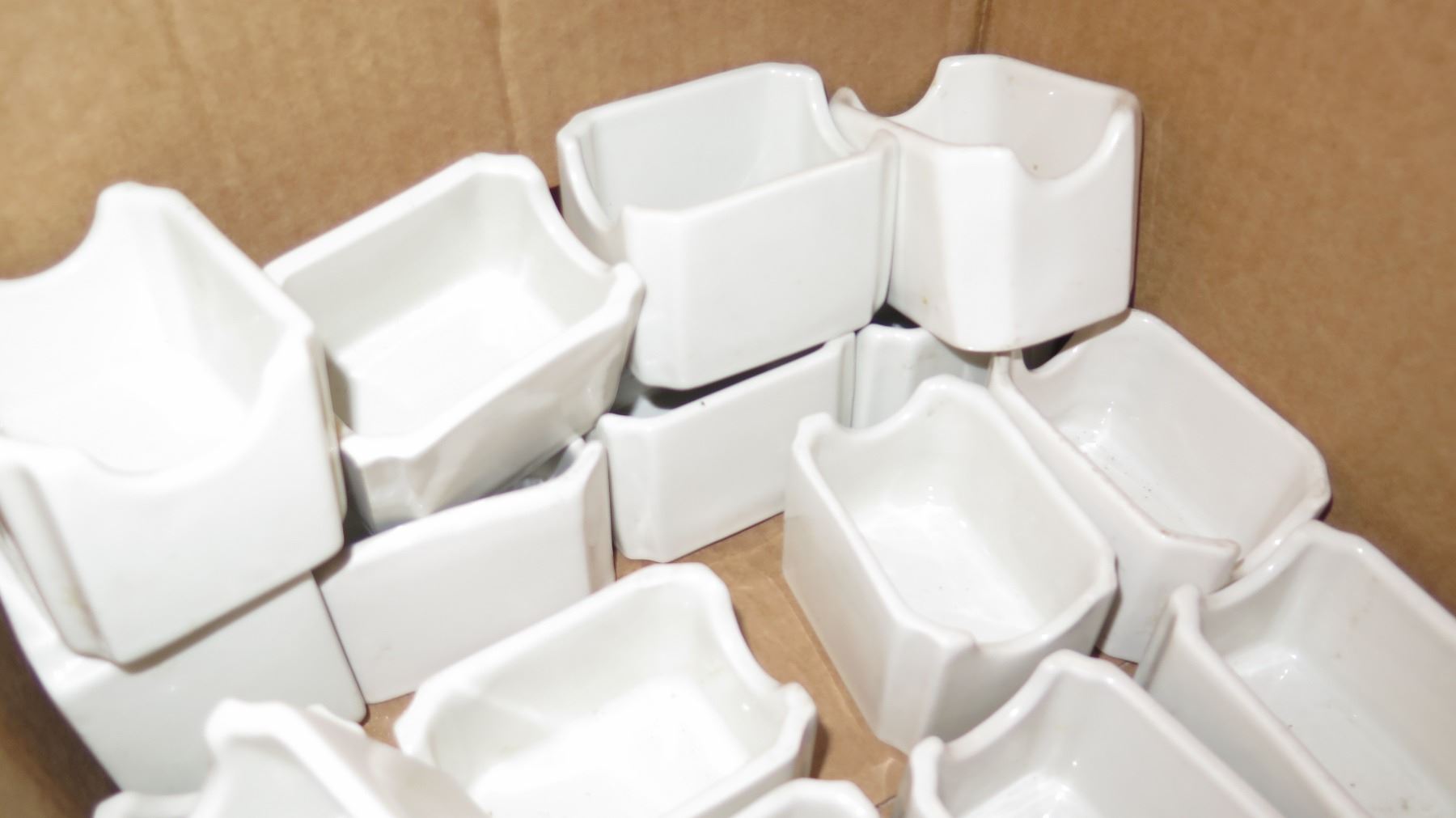 Large Lot of White Ceramic Condiment Holders
