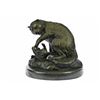 Image 1 : Lion With Cub Bronze Statue on Marble Base