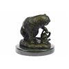 Image 7 : Lion With Cub Bronze Statue on Marble Base