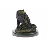 Image 8 : Lion With Cub Bronze Statue on Marble Base