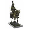 Image 2 : Knight Warrior Bronze Statue on Marble Base Sculpture