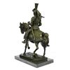 Image 4 : Knight Warrior Bronze Statue on Marble Base Sculpture