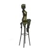 Image 8 : Nude Girl Model Sitting on Chair Bronze Sculpture