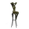 Image 9 : Nude Girl Model Sitting on Chair Bronze Sculpture