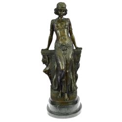 Semi Nude Egyptian Princess Bronze Statue