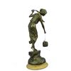 Image 8 : Bucket Bronze Sculpture on Marble Base Figurine