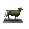Image 1 : Stock Market Bull Cow Statue on Marble Base Sculpture