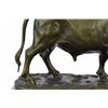 Image 3 : Stock Market Bull Cow Statue on Marble Base Sculpture