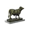 Image 9 : Stock Market Bull Cow Statue on Marble Base Sculpture