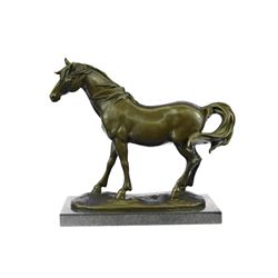 Fine Stallion Horse Bronze Sculpture on Marble Base Statue