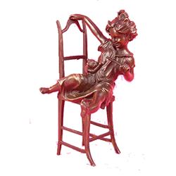 Beautiful Cat With Little Kid Bronze Sculpture