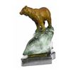 Image 6 : Bear Bronze Sculpture on Marble Base Statue