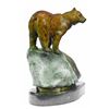 Image 9 : Bear Bronze Sculpture on Marble Base Statue