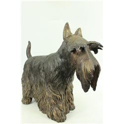 English Terrier Dog Bronze Sculpture