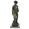 Image 1 : Cowboy Bronze Sculpture on Marble Base Statue