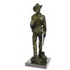 Image 7 : Cowboy Bronze Sculpture on Marble Base Statue