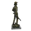 Image 8 : Cowboy Bronze Sculpture on Marble Base Statue