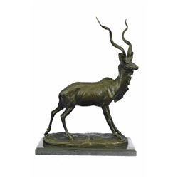 Elk Buck Hunter Bronze Sculpture